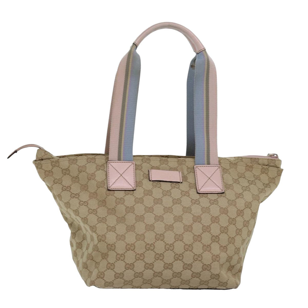 GUCCI GG Canvas Tote Bag Beige Pink Light blue 131230 am6472