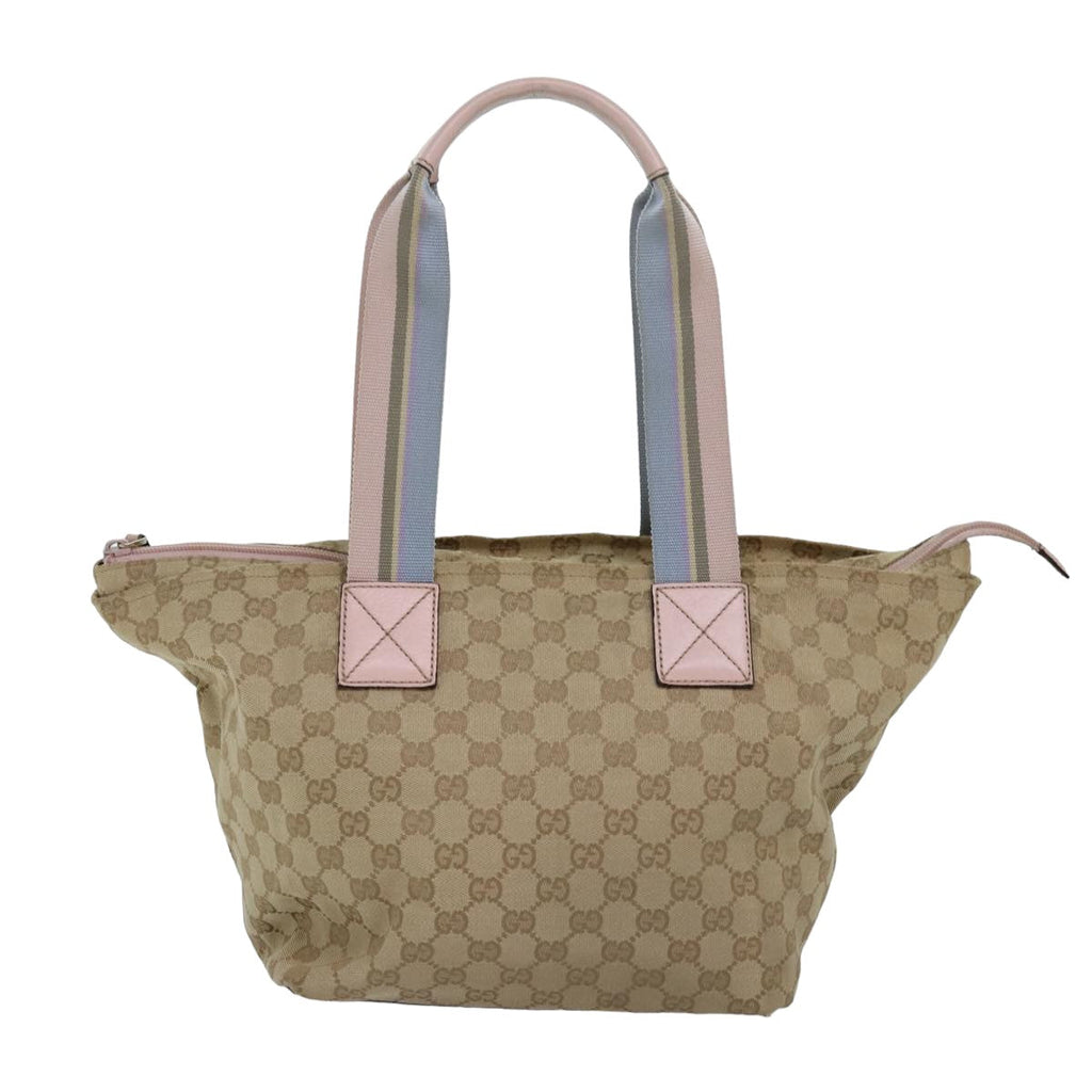 GUCCI GG Canvas Tote Bag Beige Pink Light blue 131230 am6472