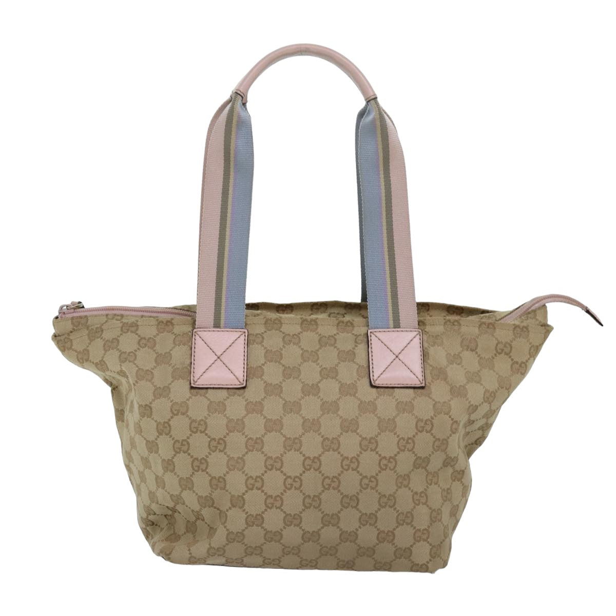 GUCCI GG Canvas Tote Bag Beige Pink Light blue 131230 am6472