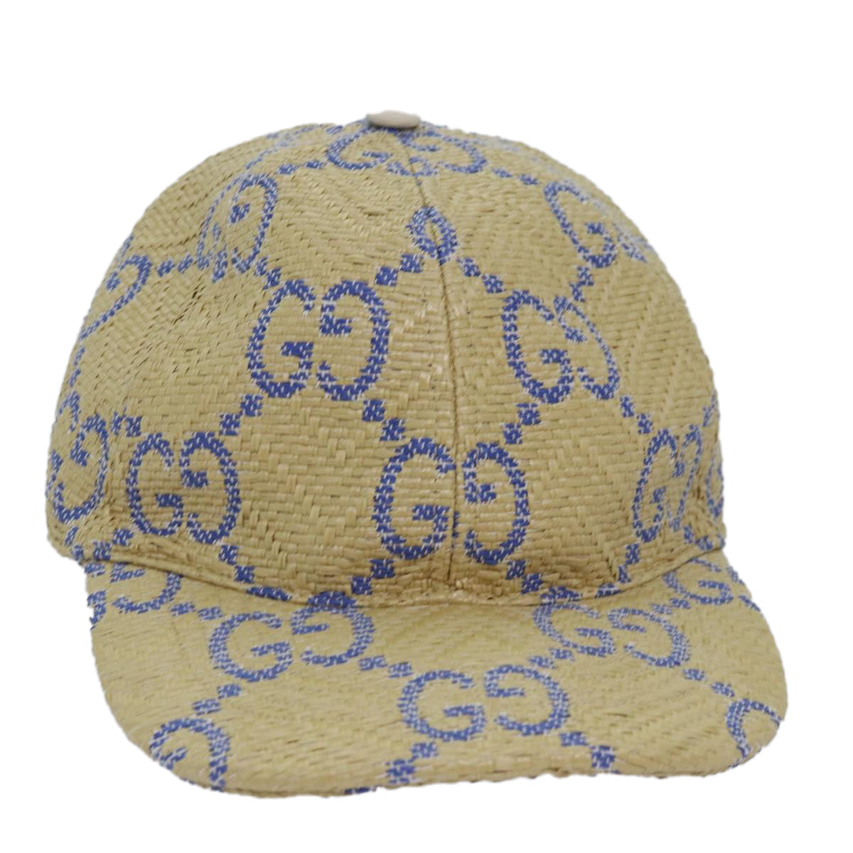 GUCCI Cap GG Canvas Raffia L size Beige 701713 am6474