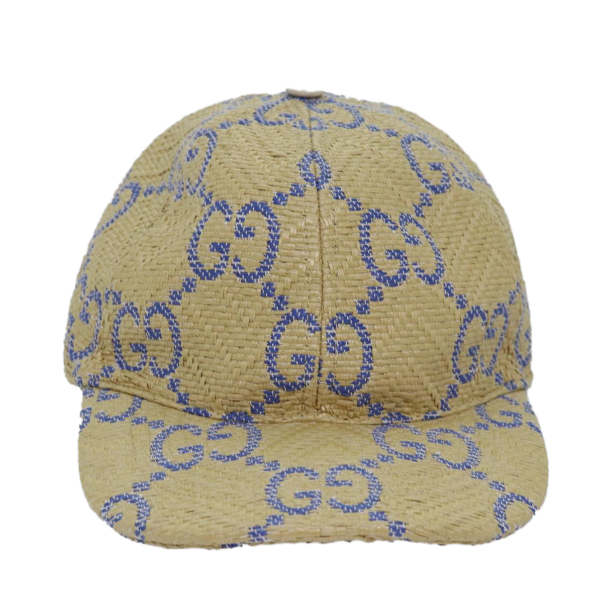 GUCCI Cap GG Canvas Raffia L size Beige 701713 am6474