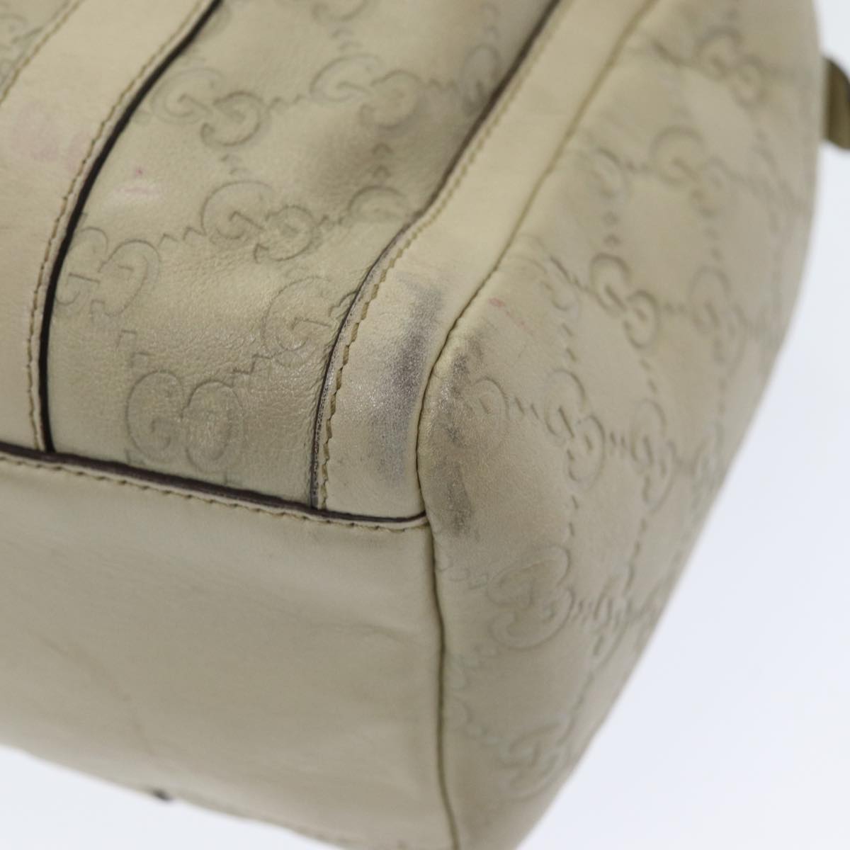 GUCCI Guccissima GG Canvas Abbey Shoulder Bag White 130942 am6540