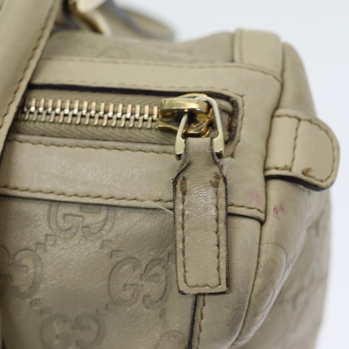 GUCCI Guccissima GG Canvas Abbey Shoulder Bag White 130942 am6540