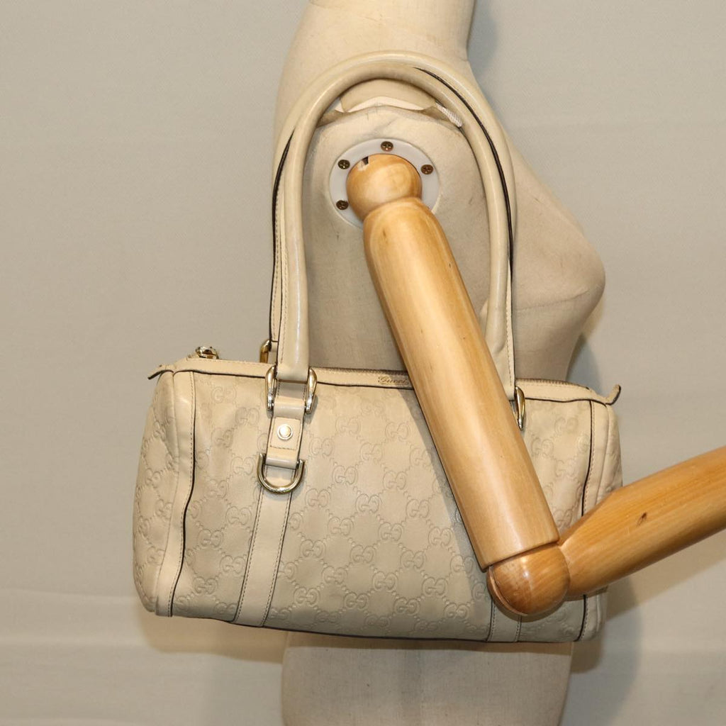 GUCCI Guccissima GG Canvas Abbey Shoulder Bag White 130942 am6540