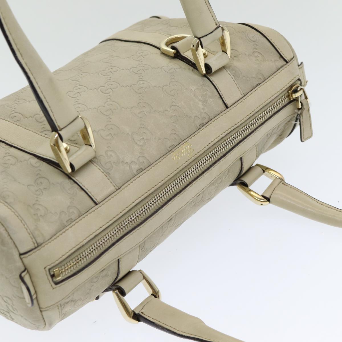 GUCCI Guccissima GG Canvas Abbey Shoulder Bag White 130942 am6540
