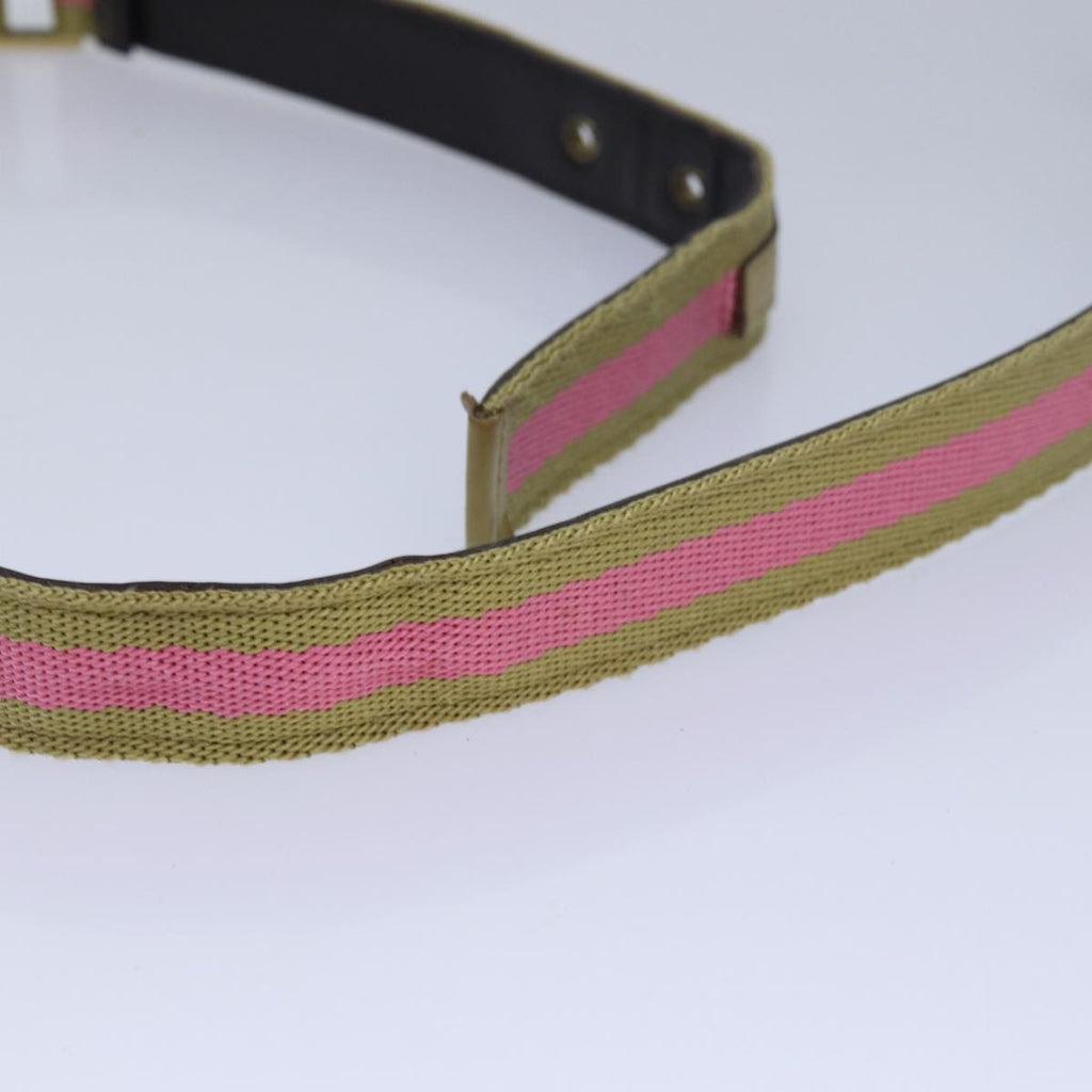 GUCCI Belt Canvas 27.6""-38.6"" Pink Khaki 90737 am6564