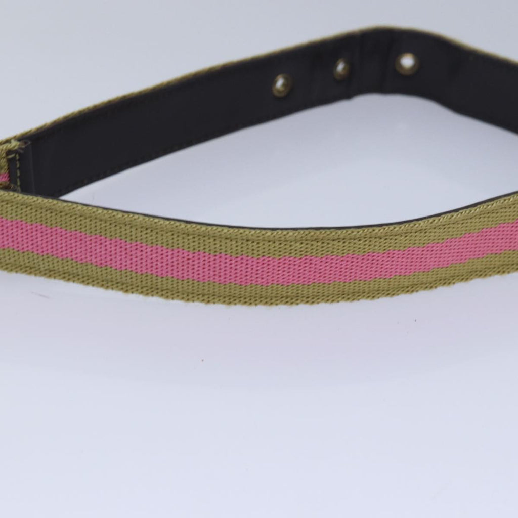 GUCCI Belt Canvas 27.6""-38.6"" Pink Khaki 90737 am6564