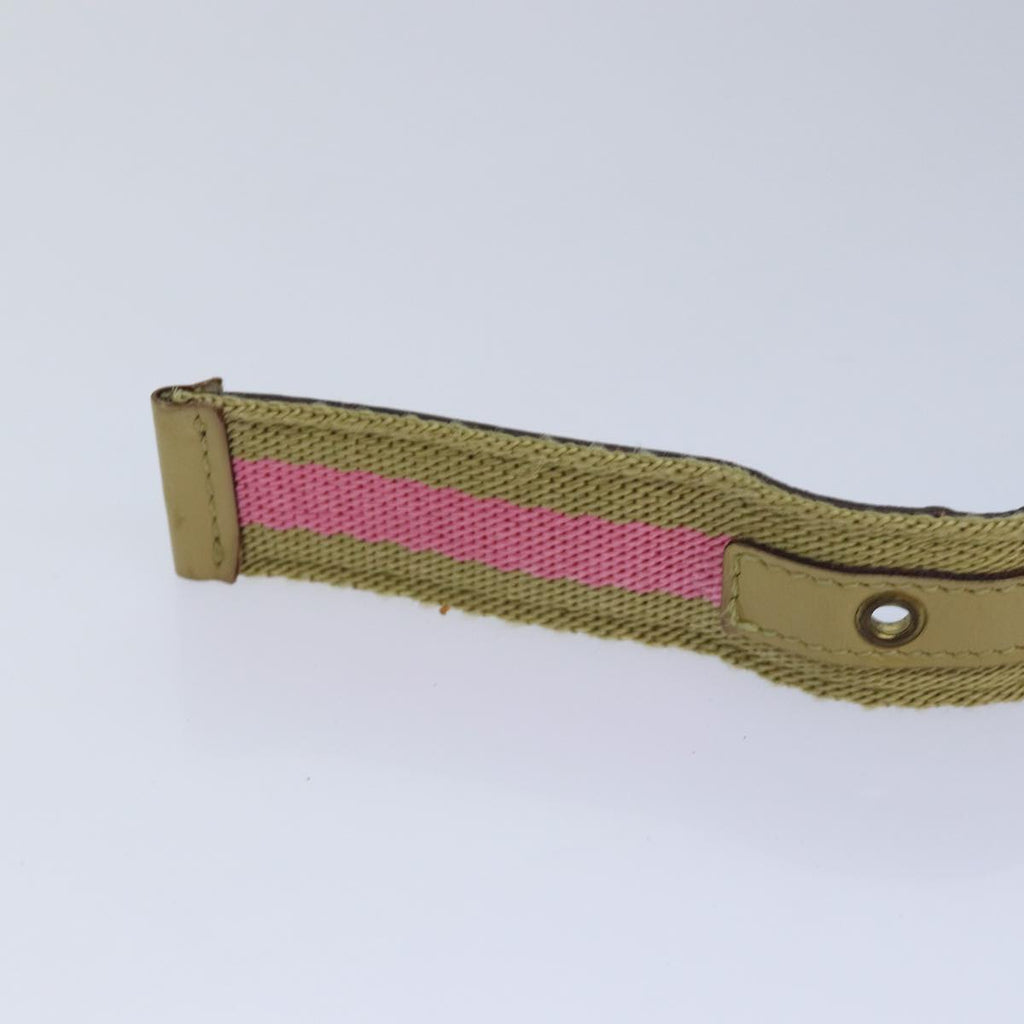 GUCCI Belt Canvas 27.6""-38.6"" Pink Khaki 90737 am6564