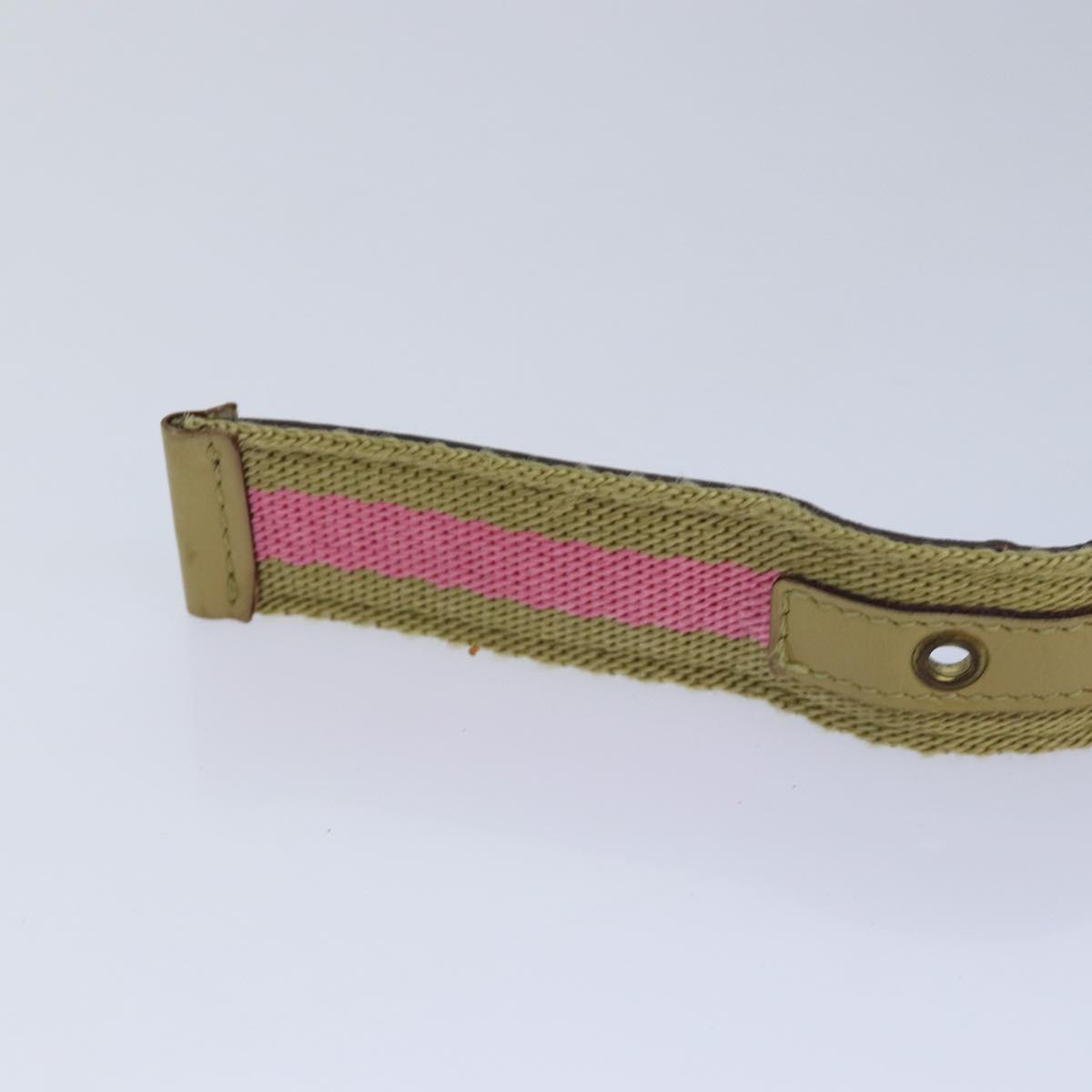 GUCCI Belt Canvas 27.6""-38.6"" Pink Khaki 90737 am6564