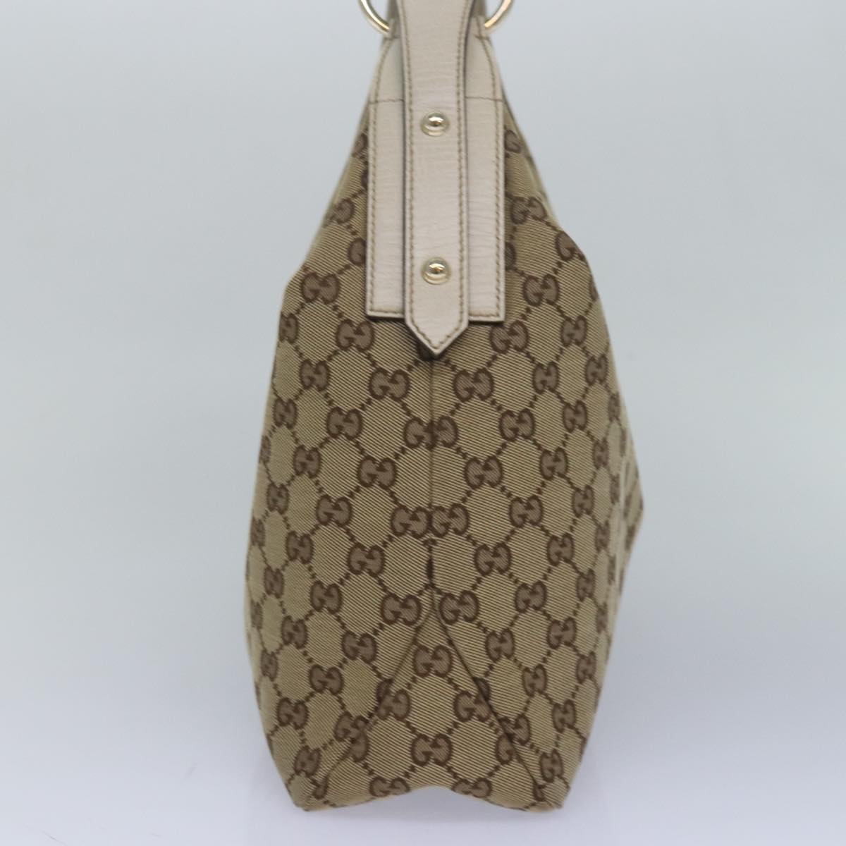 GUCCI Horsebit GG Canvas Hand Bag Beige 115867 am6594A