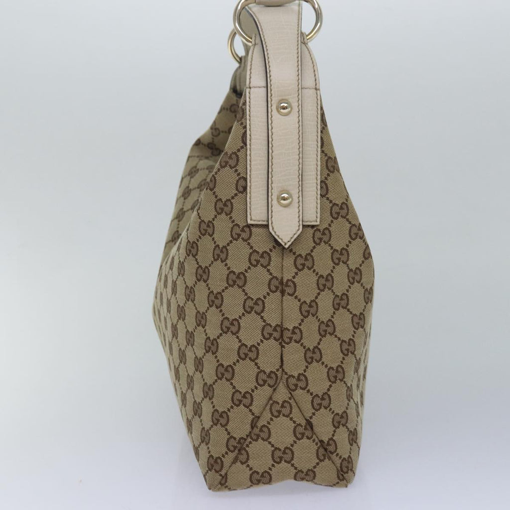GUCCI Horsebit GG Canvas Hand Bag Beige 115867 am6594A
