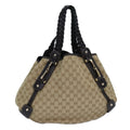GUCCI Horsebit GG Canvas Hand Bag Outlet Beige 336653 am6595A