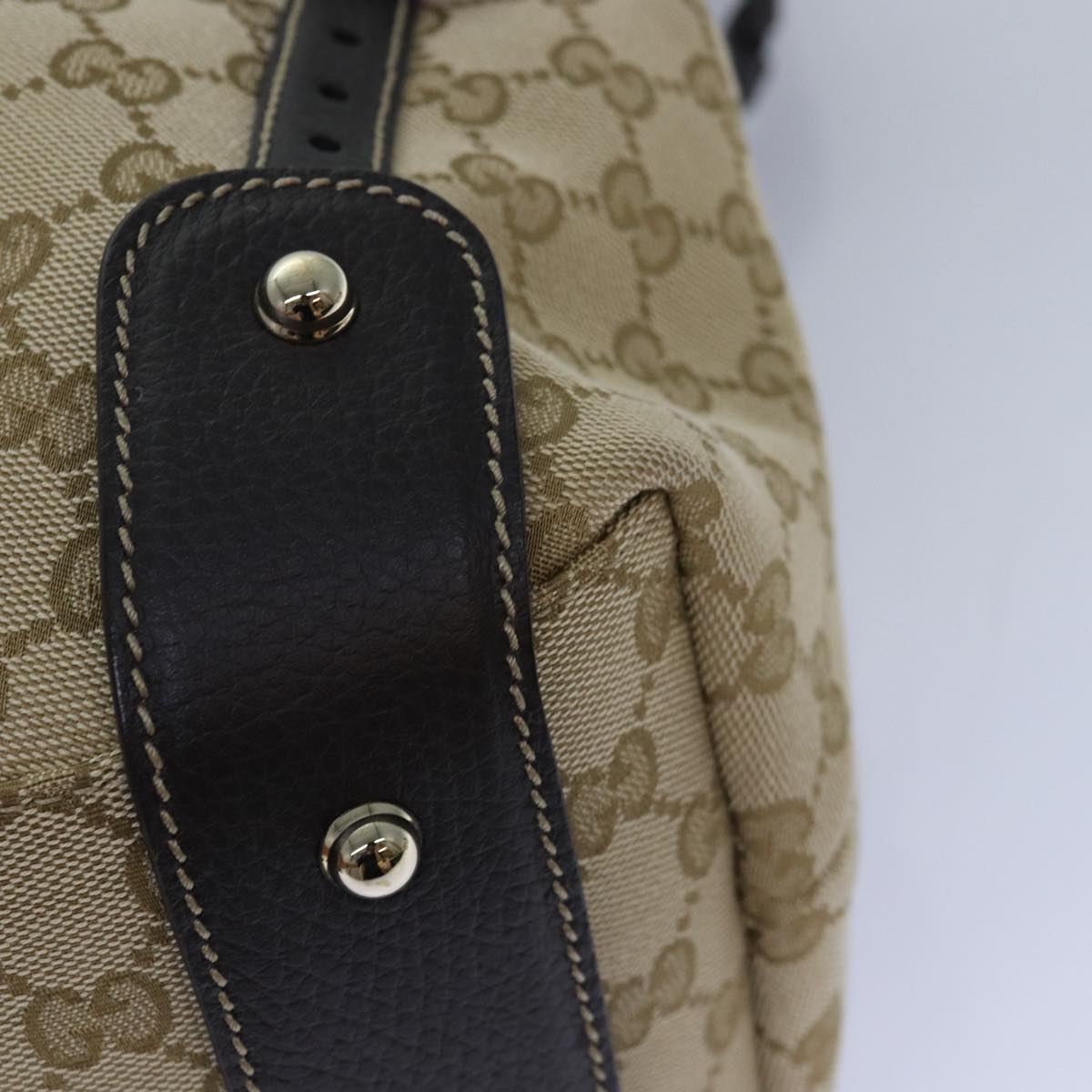 GUCCI Horsebit GG Canvas Hand Bag Outlet Beige 336653 am6595A