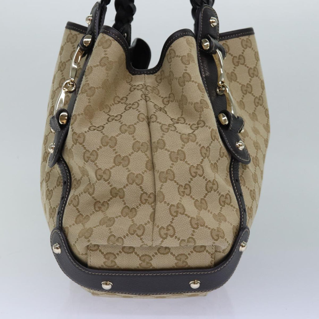 GUCCI Horsebit GG Canvas Hand Bag Outlet Beige 336653 am6595A