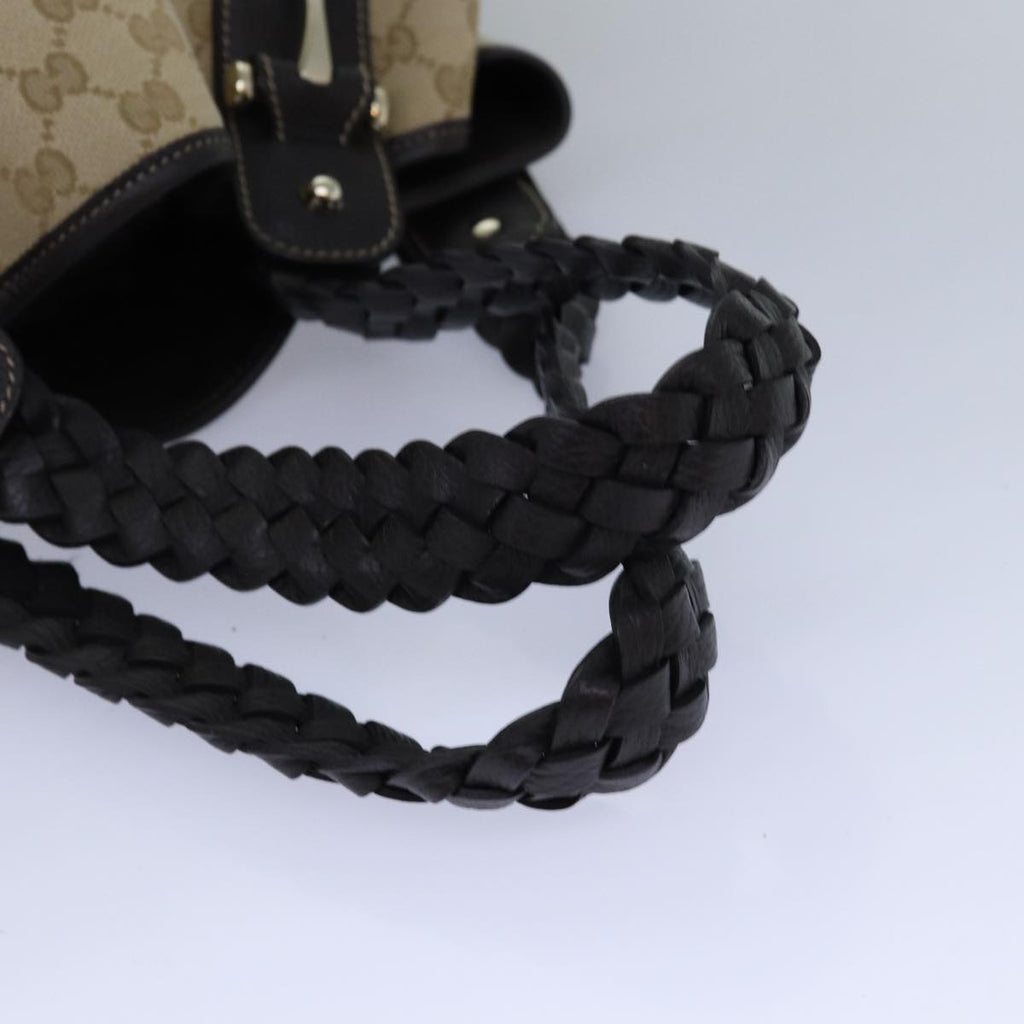 GUCCI Horsebit GG Canvas Hand Bag Outlet Beige 336653 am6595A