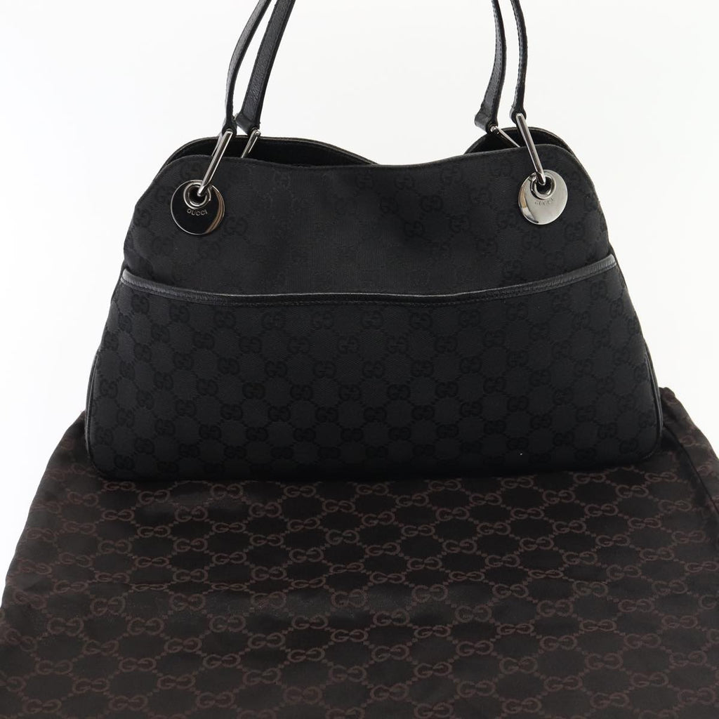 GUCCI GG Canvas Tote Bag Black 121023 am6619