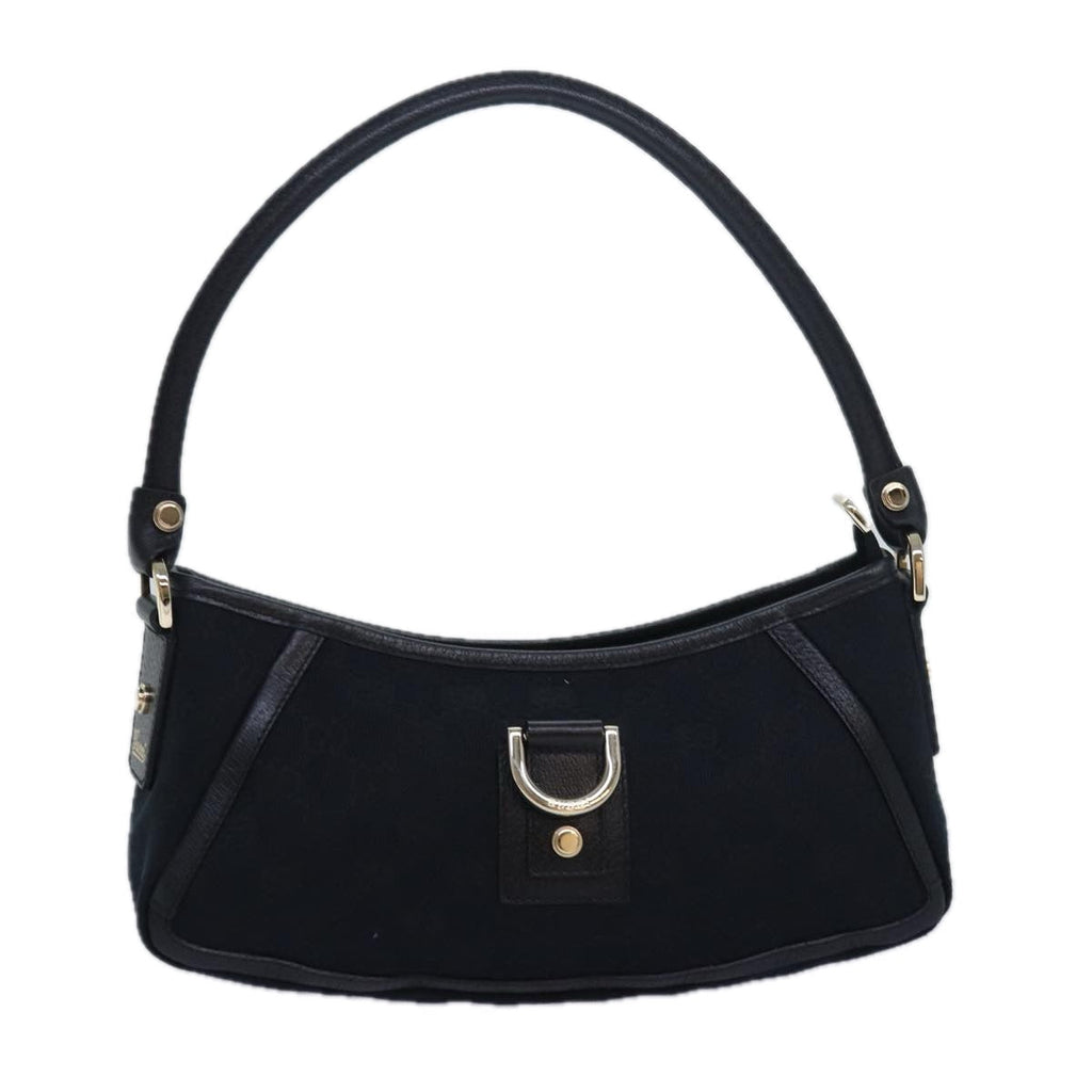 GUCCI GG Canvas Abbey Hand Bag Black 130939 am6624A