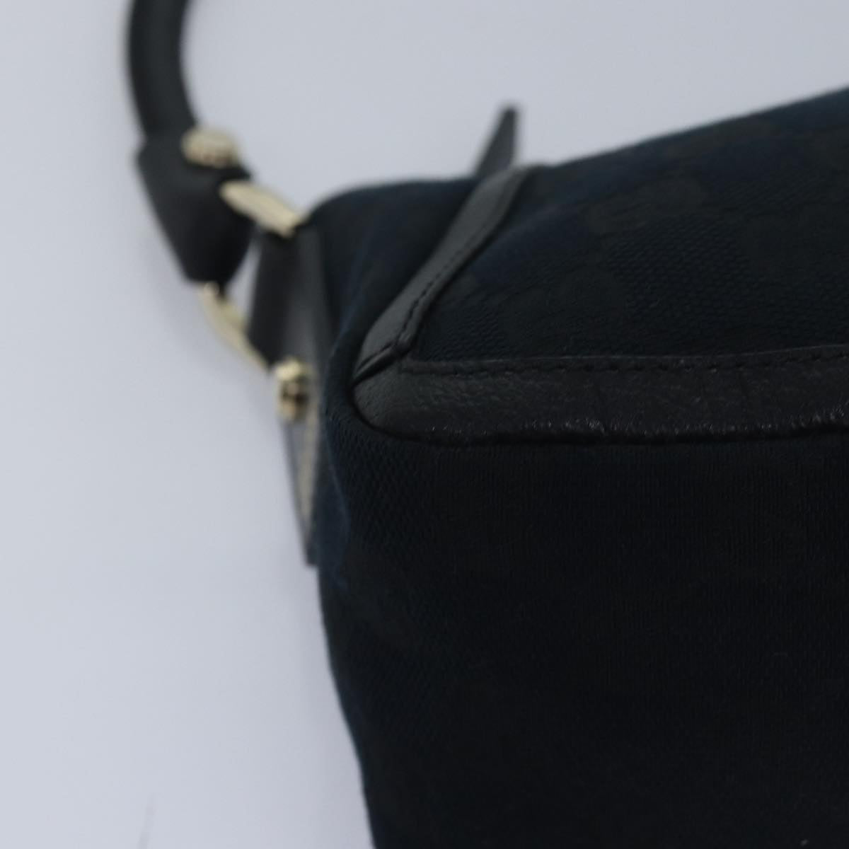 GUCCI GG Canvas Abbey Hand Bag Black 130939 am6624A