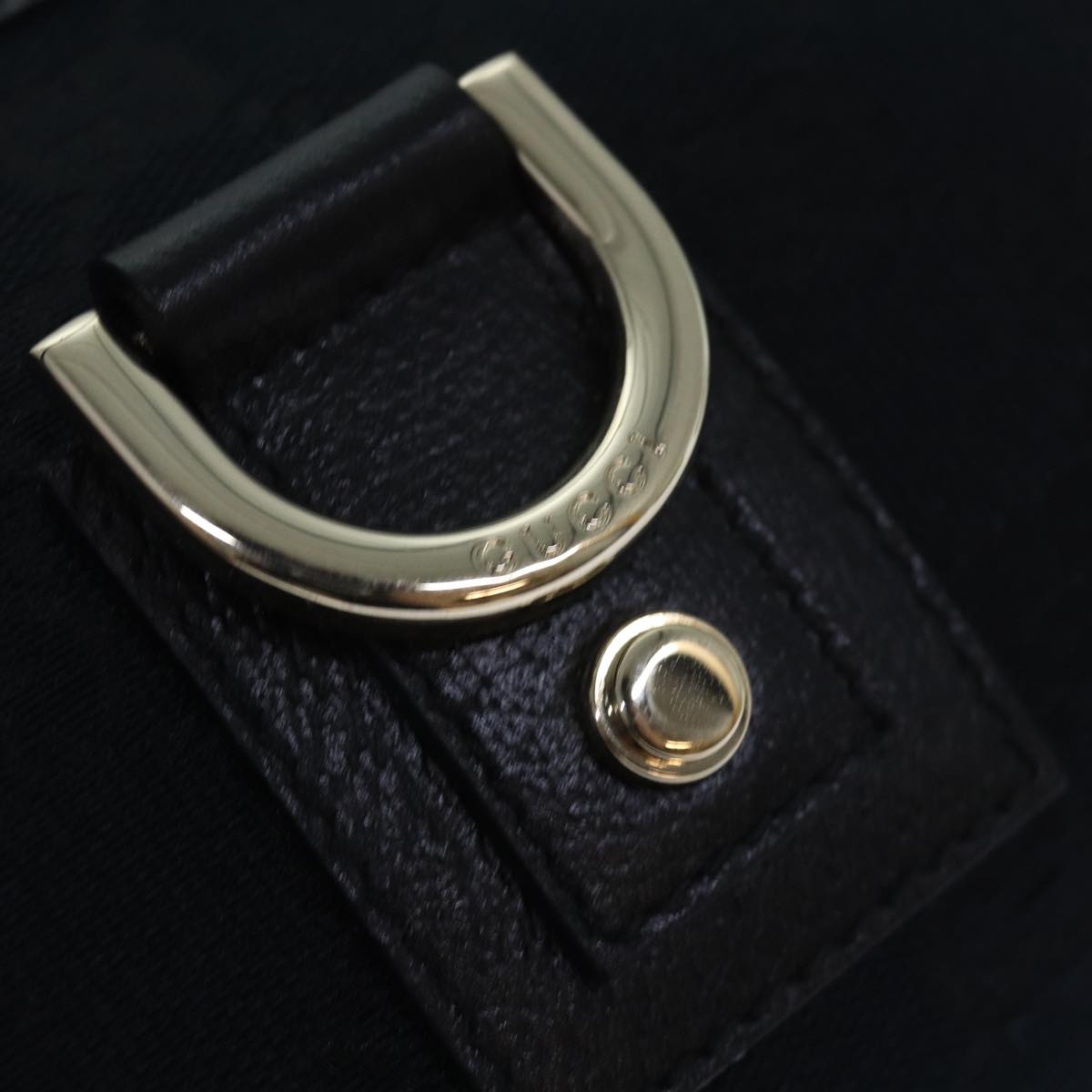 GUCCI GG Canvas Abbey Hand Bag Black 130939 am6624A
