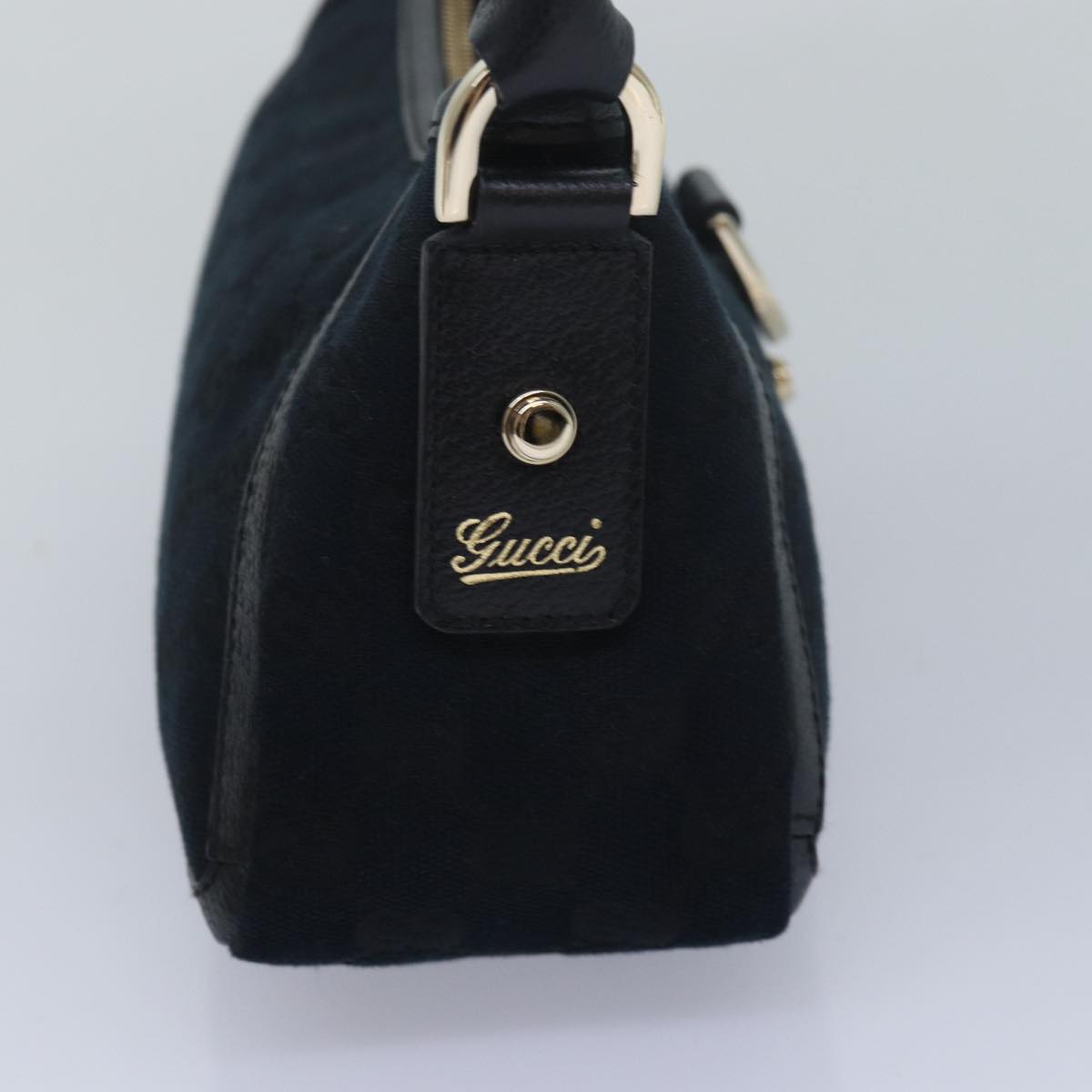 GUCCI GG Canvas Abbey Hand Bag Black 130939 am6624A