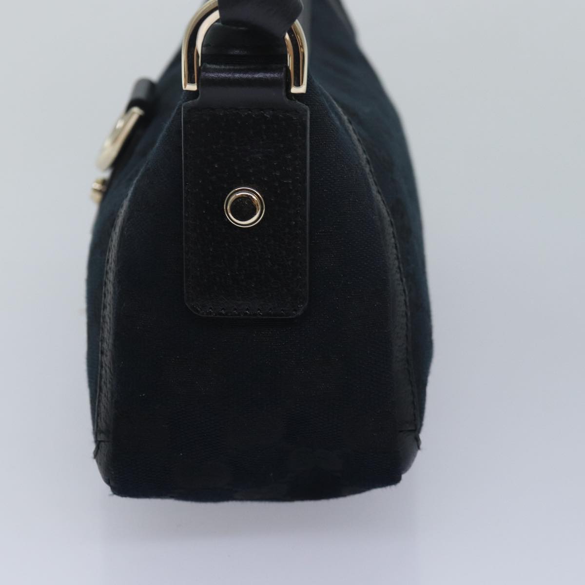 GUCCI GG Canvas Abbey Hand Bag Black 130939 am6624A