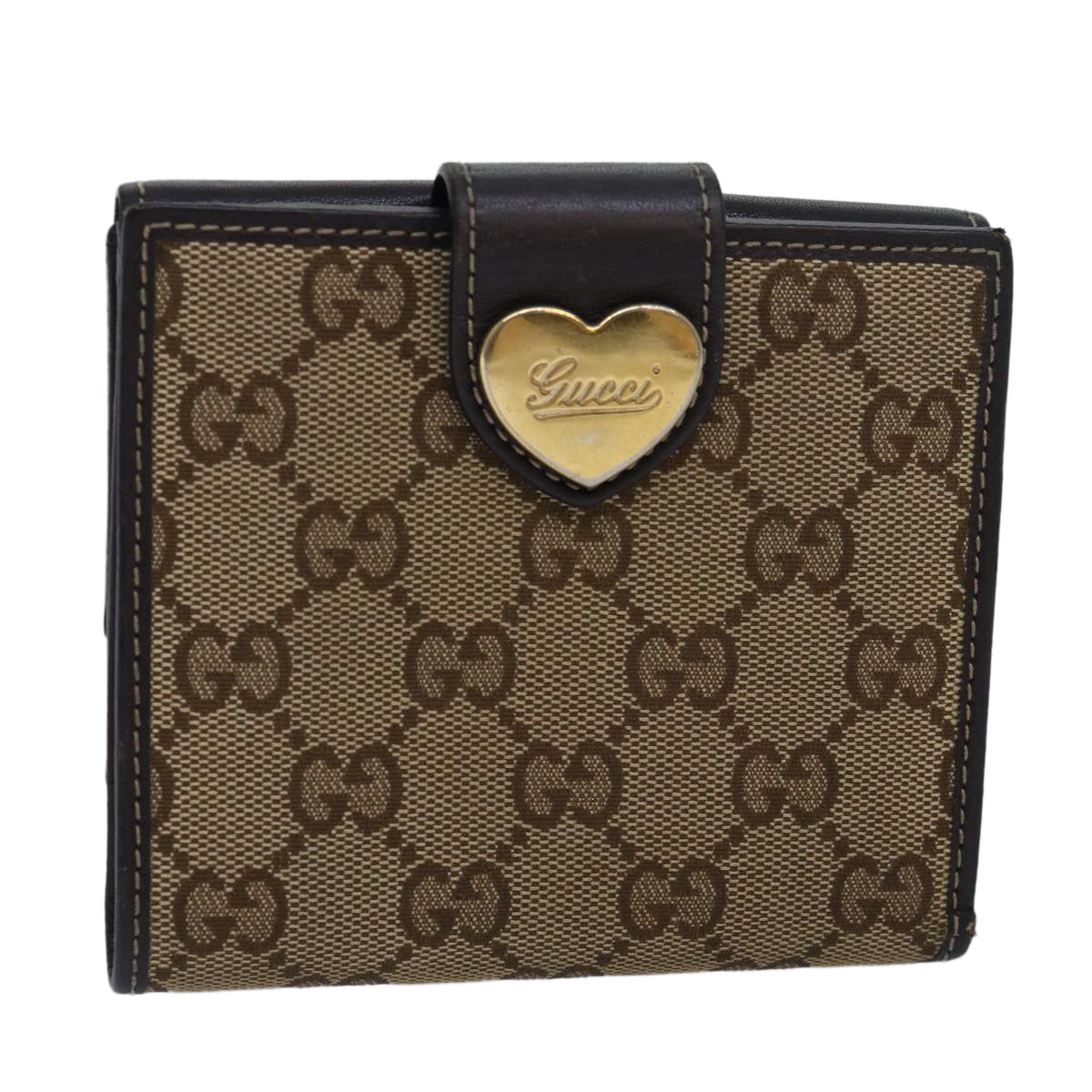 GUCCI GG Canvas Wallet Beige Beige 203549 am6628
