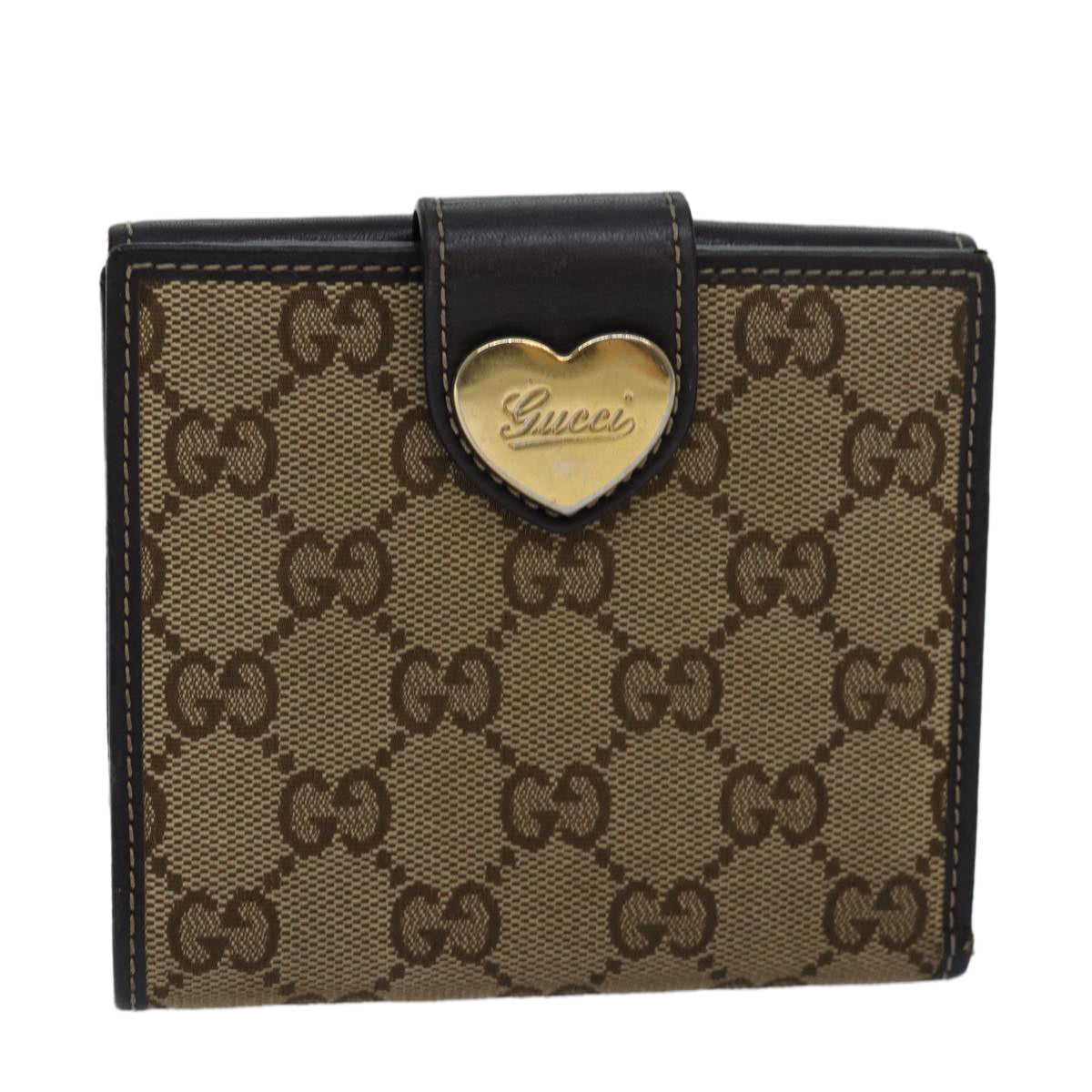 GUCCI GG Canvas Wallet Beige Beige 203549 am6628