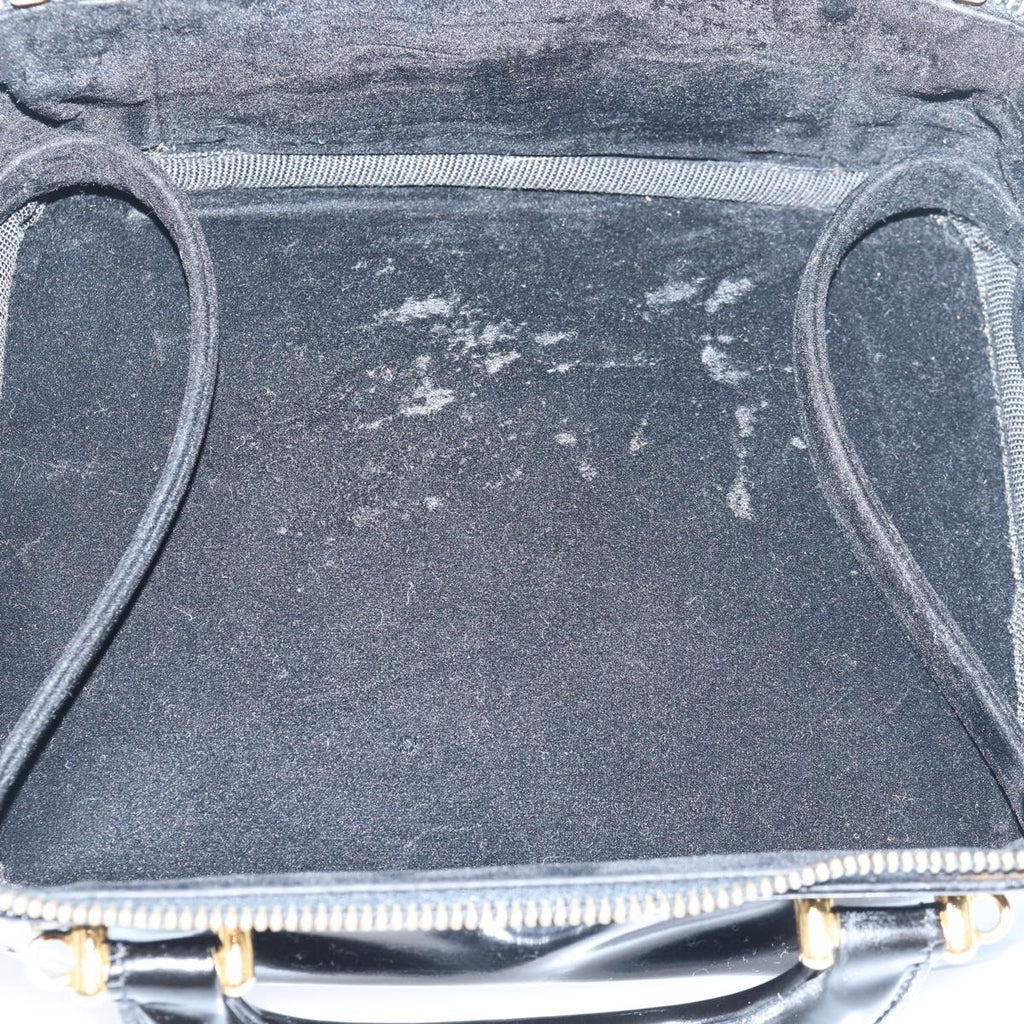 CHANEL Vanity Hand Bag Enamel 2way Black CC am6641