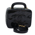 CHANEL Vanity Hand Bag Enamel 2way Black CC am6641