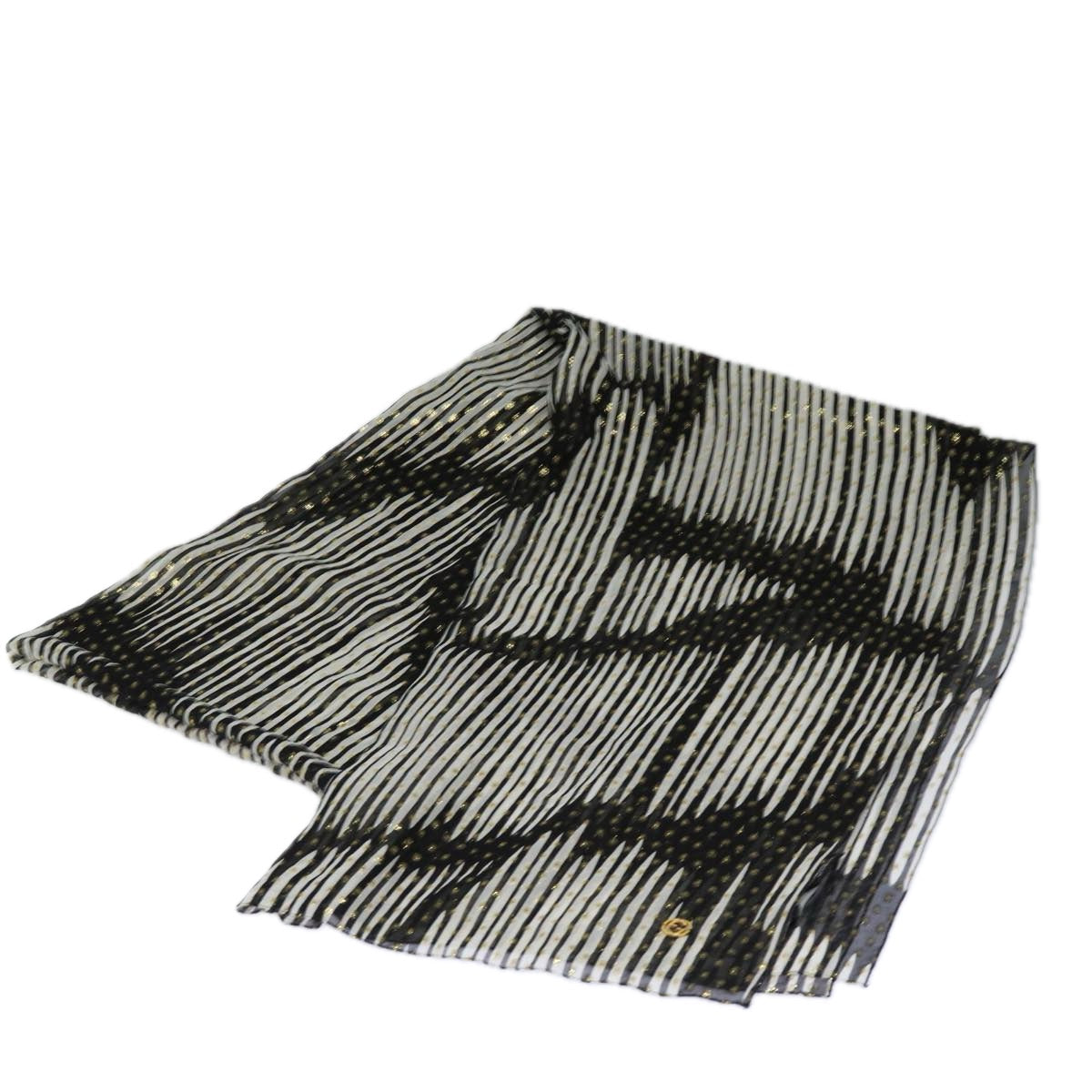 GUCCI Scarf Silk Black White am6647