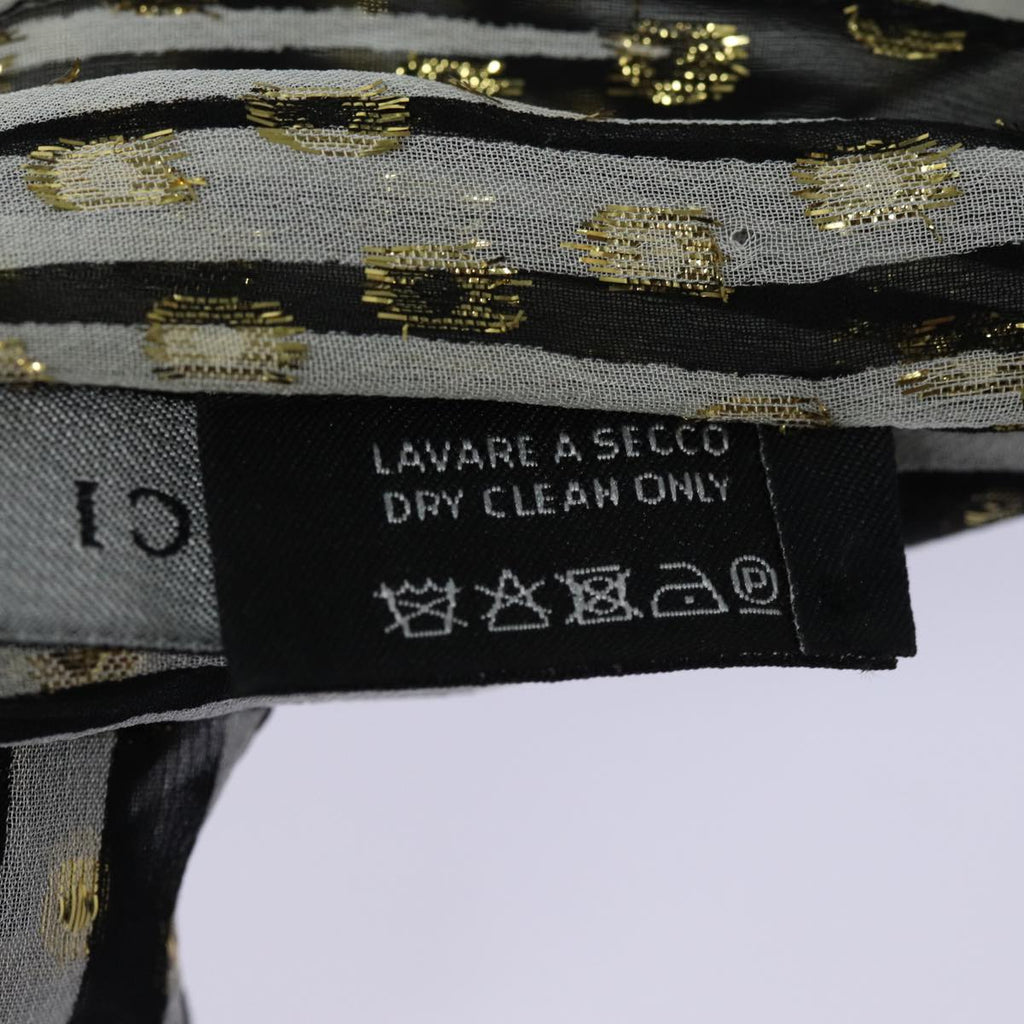 GUCCI Scarf Silk Black White am6647