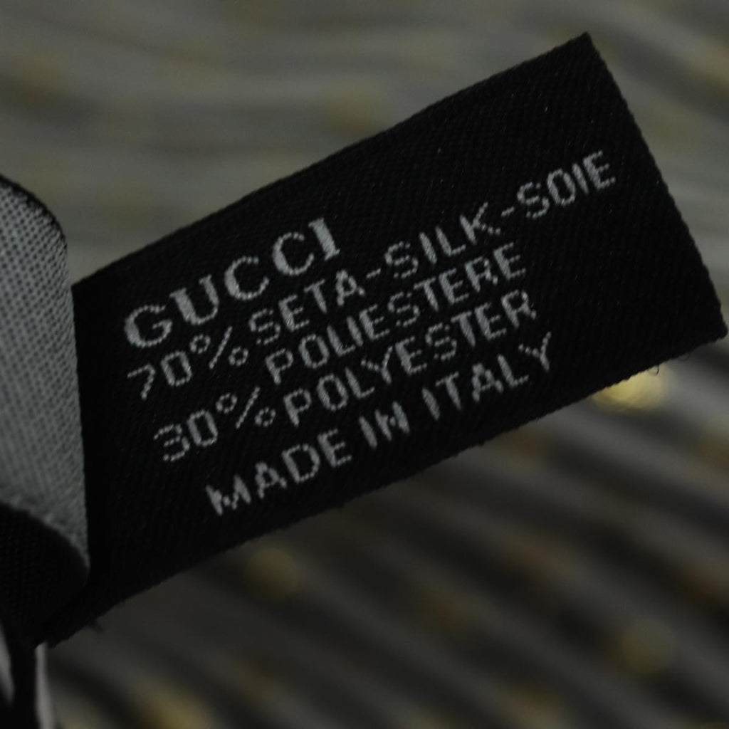 GUCCI Scarf Silk Black White am6647