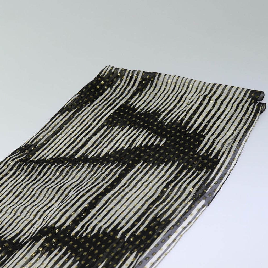 GUCCI Scarf Silk Black White am6647