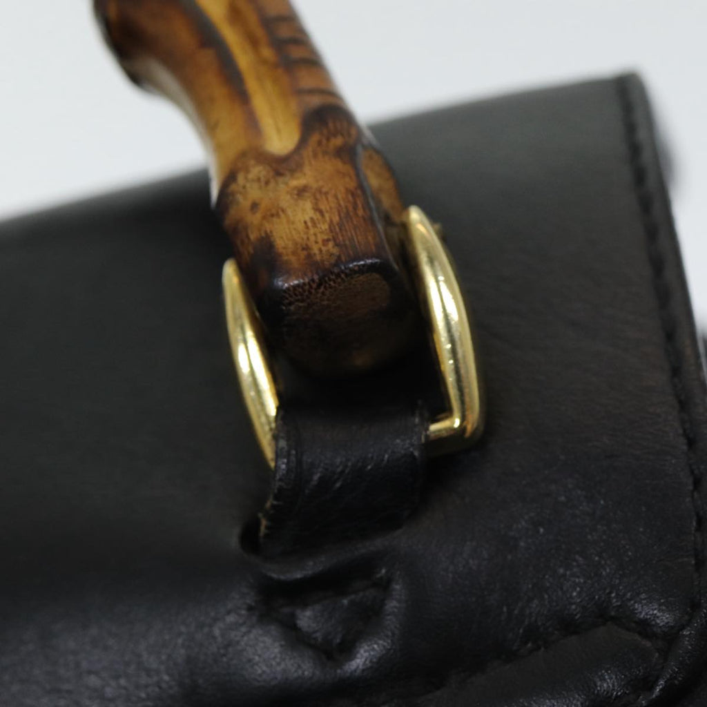 GUCCI Bamboo Backpack Leather Black am6663