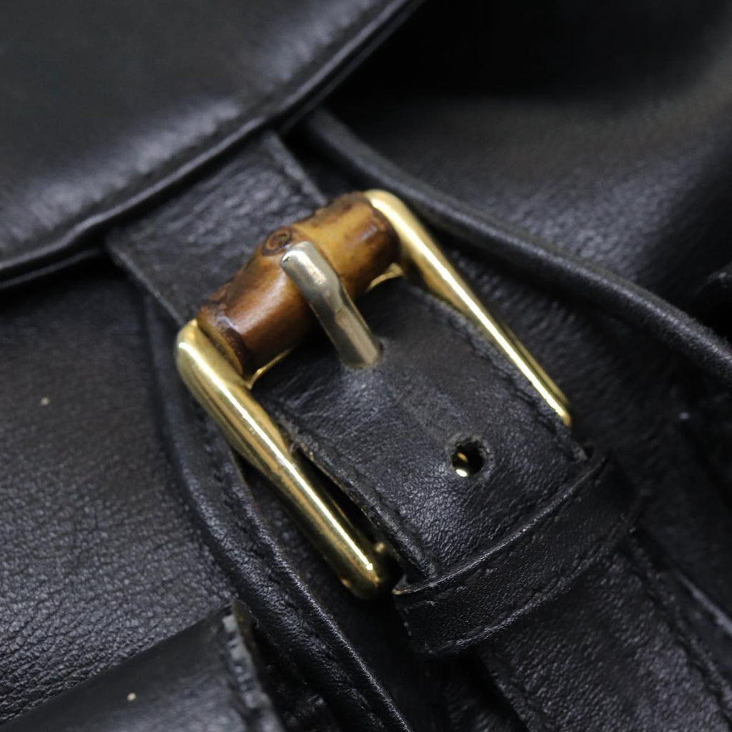 GUCCI Bamboo Backpack Leather Black am6663