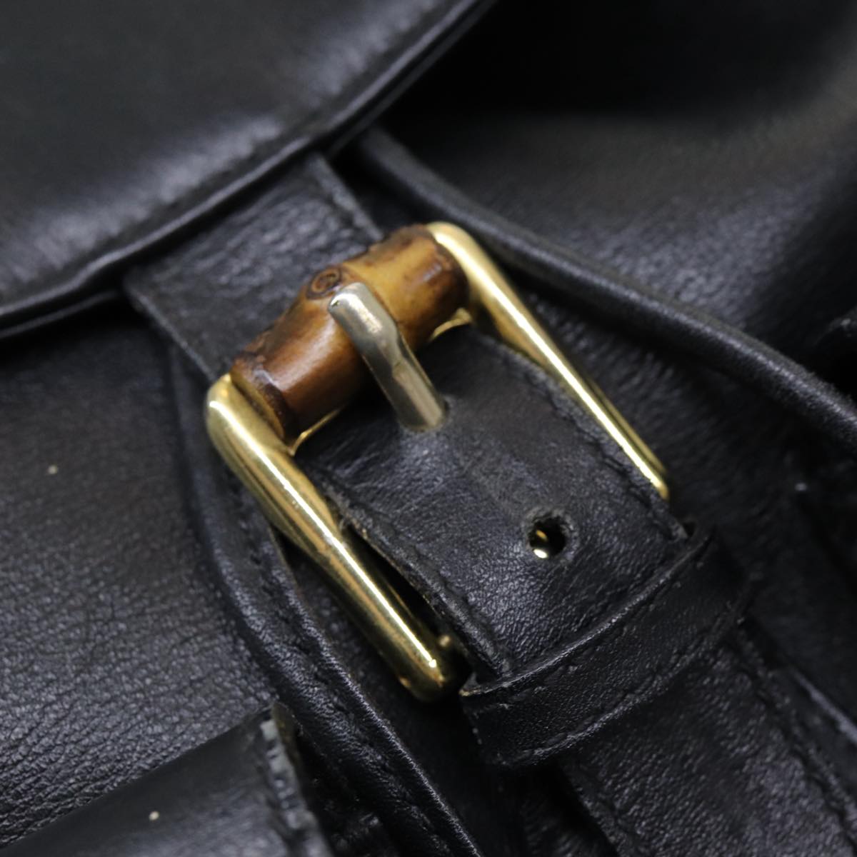 GUCCI Bamboo Backpack Leather Black am6663
