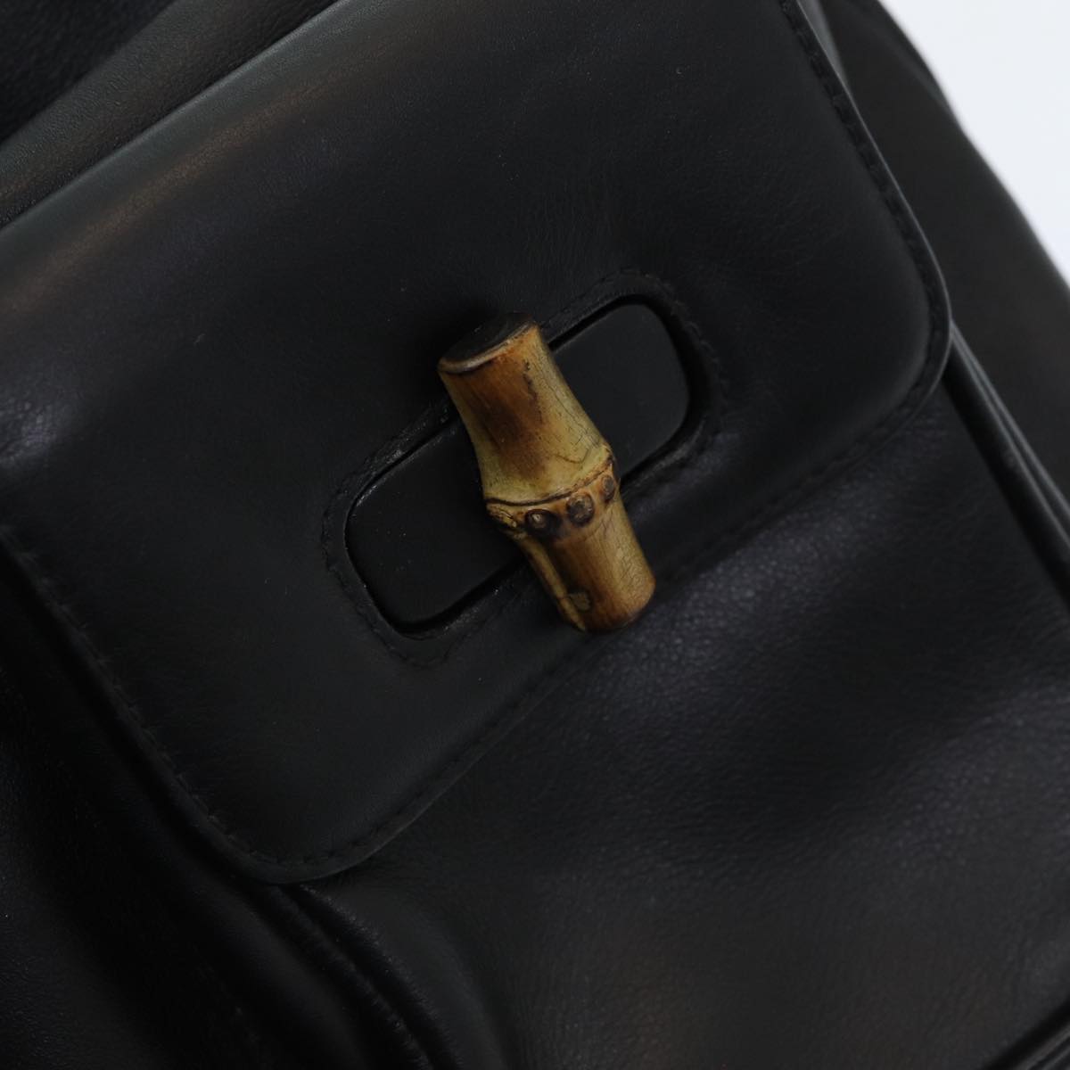 GUCCI Bamboo Backpack Leather Black am6663