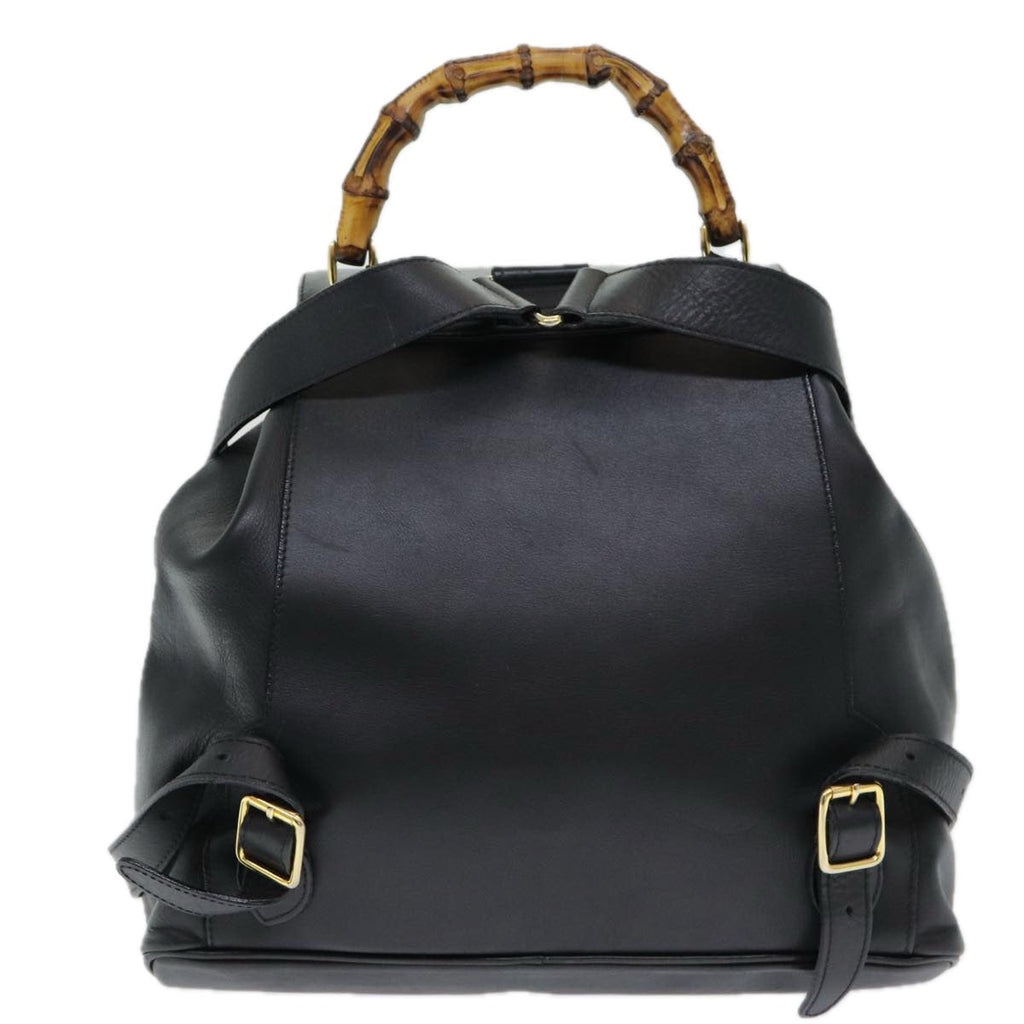 GUCCI Bamboo Backpack Leather Black am6663