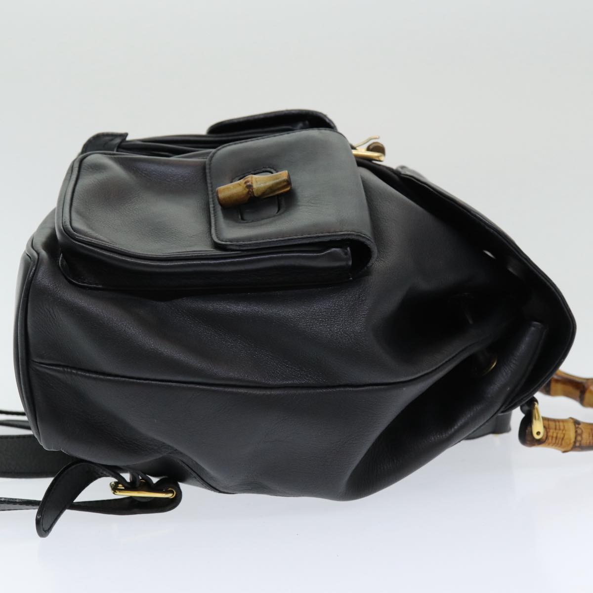 GUCCI Bamboo Backpack Leather Black am6663