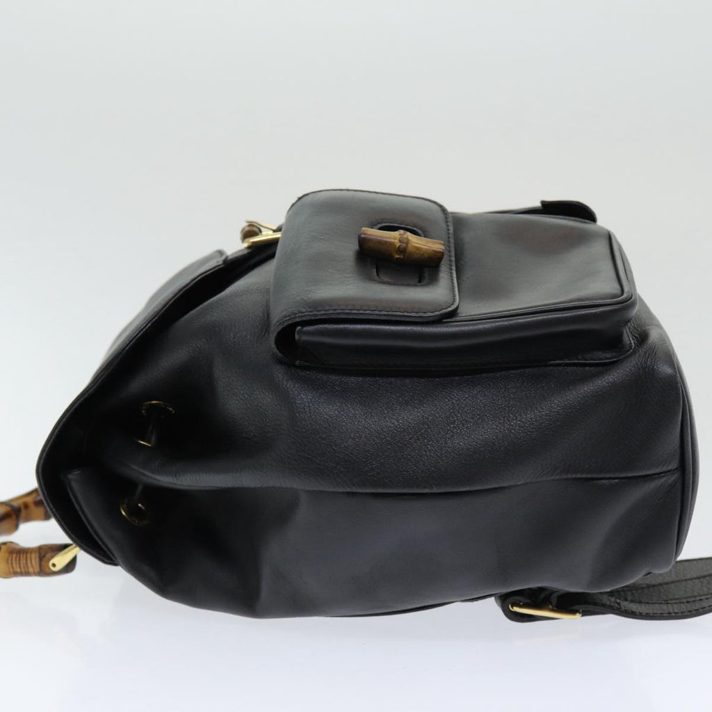 GUCCI Bamboo Backpack Leather Black am6663