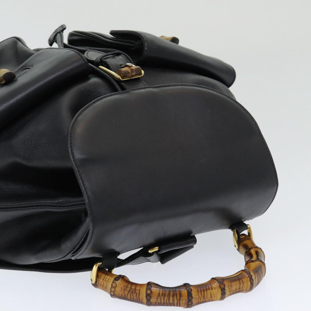 GUCCI Bamboo Backpack Leather Black am6663