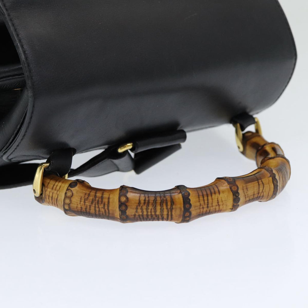 GUCCI Bamboo Backpack Leather Black am6663