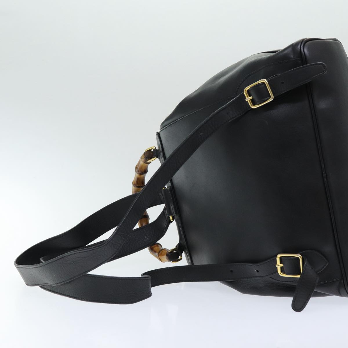 GUCCI Bamboo Backpack Leather Black am6663