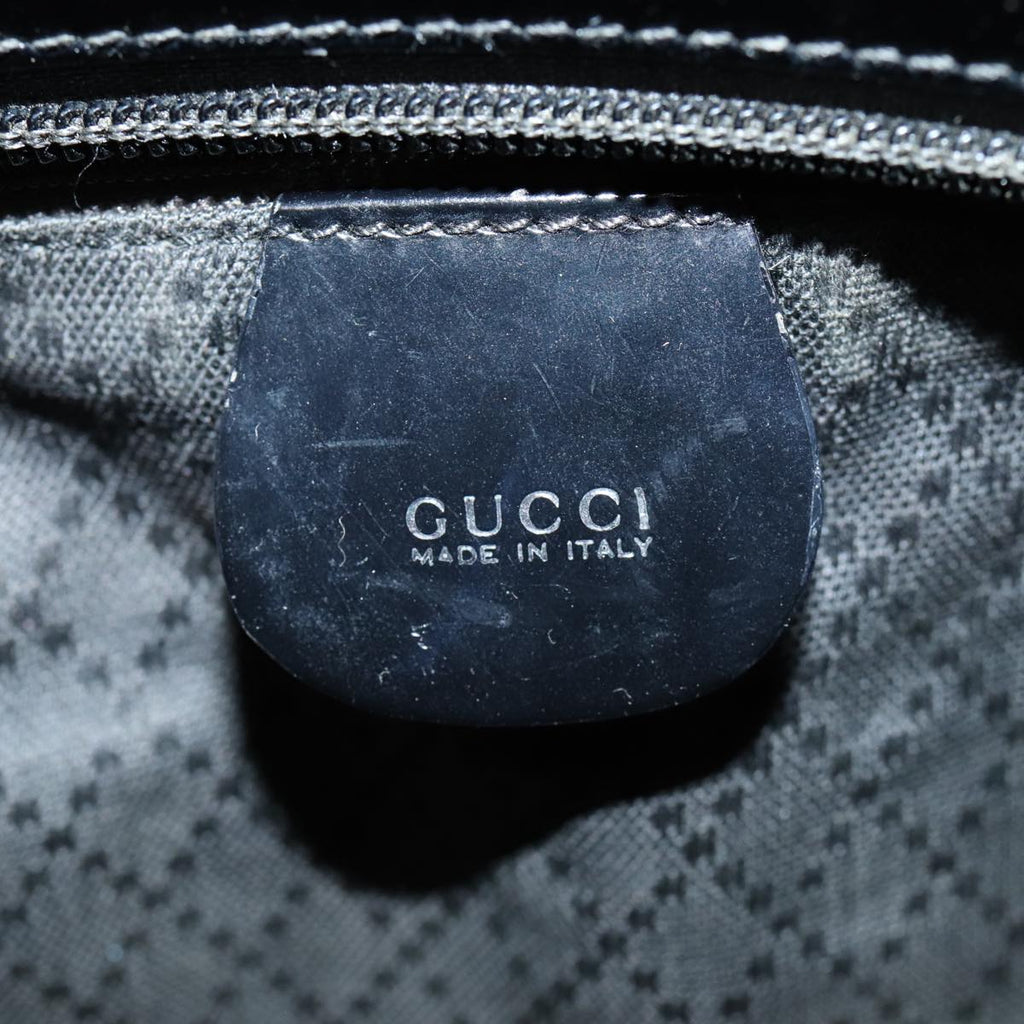 GUCCI Bamboo Hand Bag Nylon Black am6667
