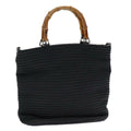 GUCCI Bamboo Hand Bag Nylon Black am6667