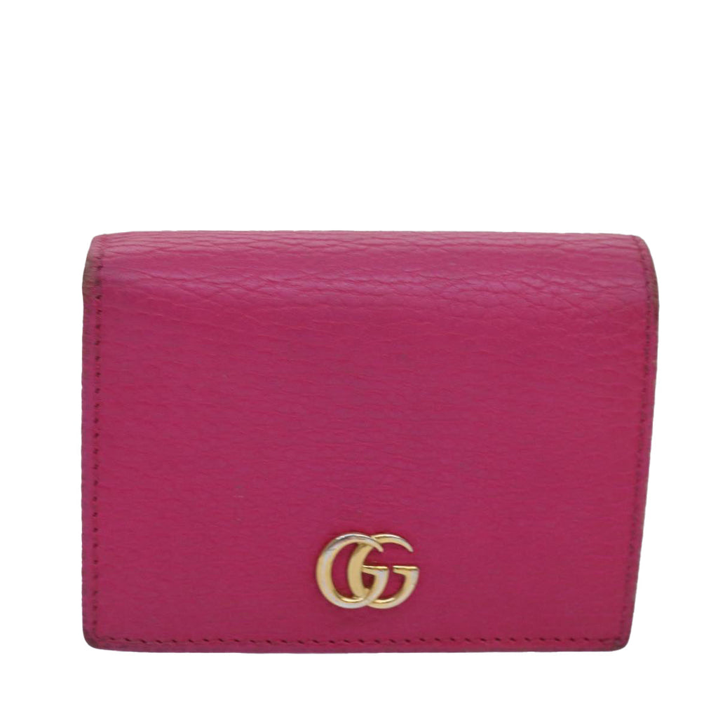 GUCCI GG Marmont Wallet Leather Pink am6673