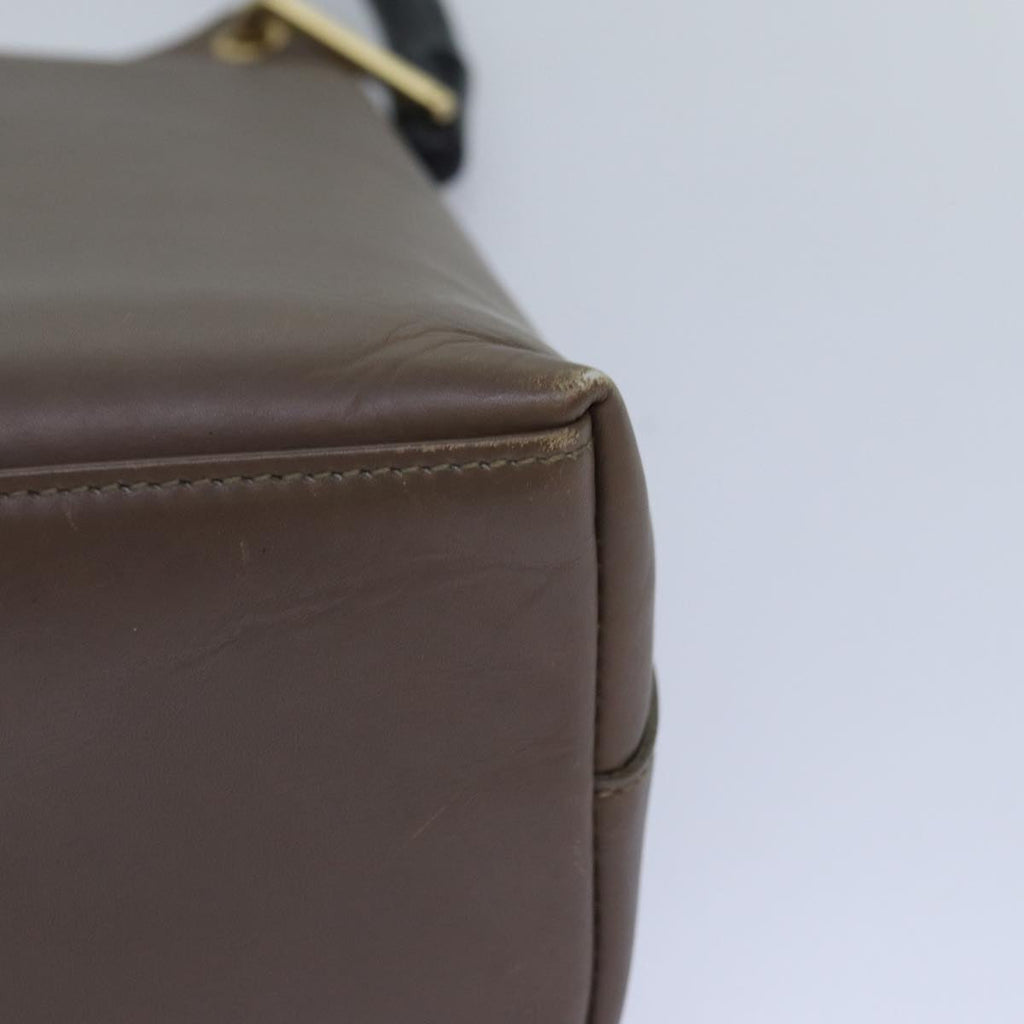 GUCCI Bamboo Hand Bag Leather Brown Black 001 2058 1880 0 am6698