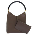 GUCCI Bamboo Hand Bag Leather Brown Black 001 2058 1880 0 am6698