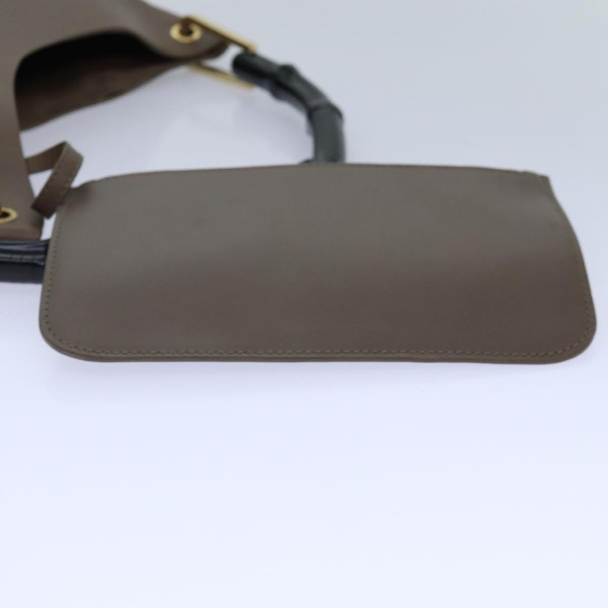 GUCCI Bamboo Hand Bag Leather Brown Black 001 2058 1880 0 am6698