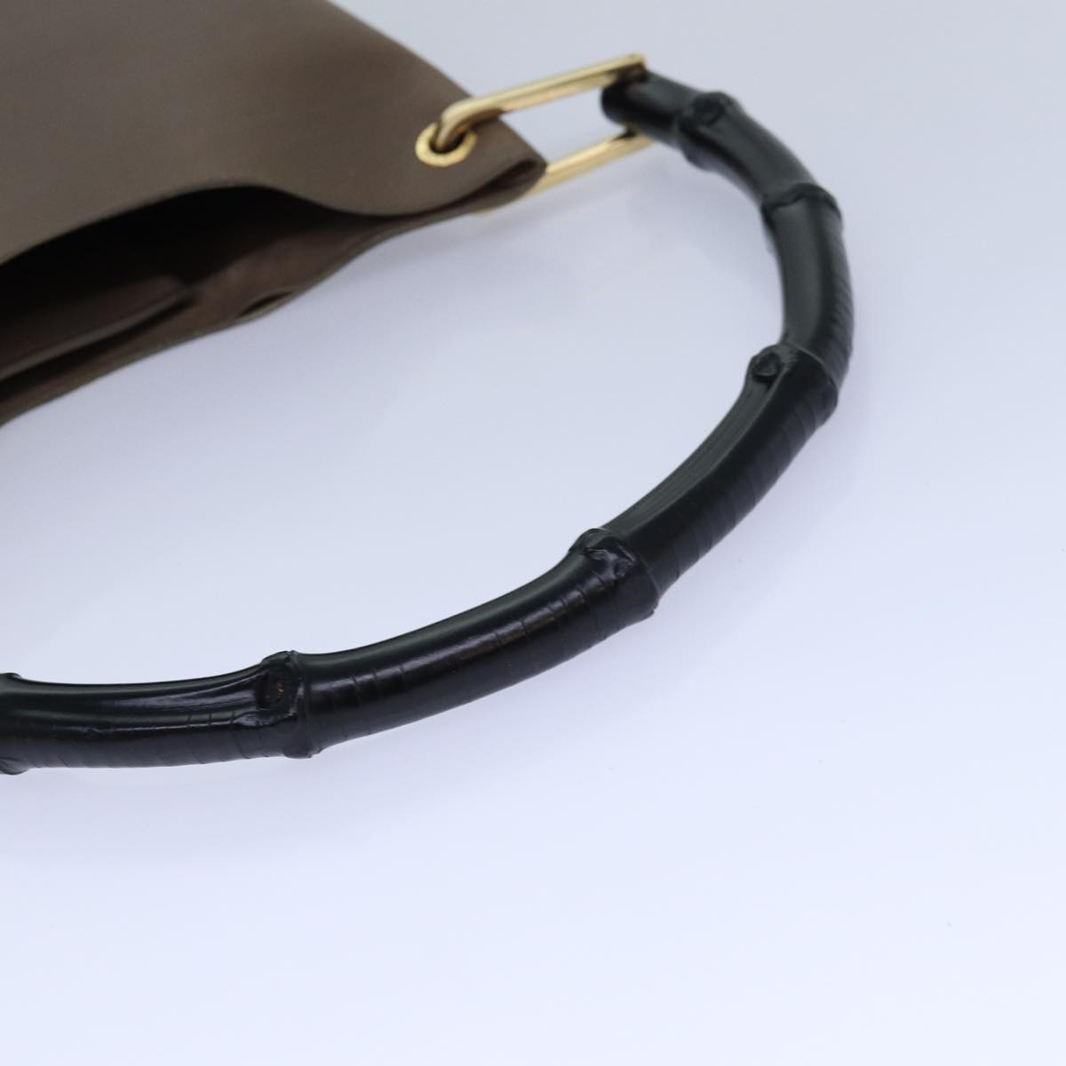 GUCCI Bamboo Hand Bag Leather Brown Black 001 2058 1880 0 am6698